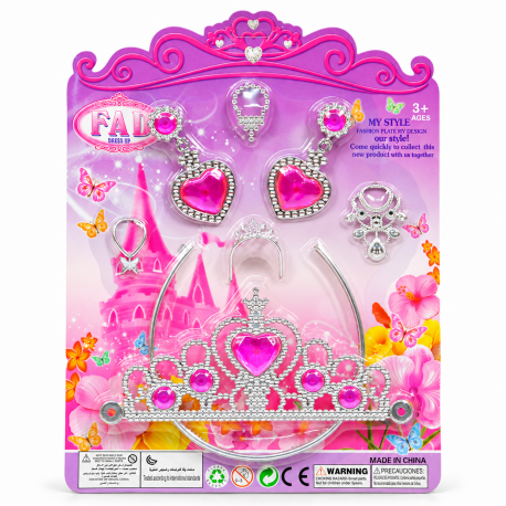 624062 ZESTAW PIĘKNOŚCI DIADEM KORONA + KOLCZYKI