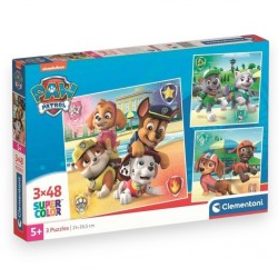 253265 CLEMENTONI PUZZLE 3X48 SQUARE PAW PATROL DINO MOVIE