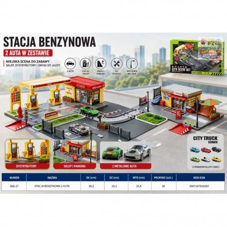 910397 STACJA BEZNYNOWA 2 AUTA W ZESTAWIE FHTOYS