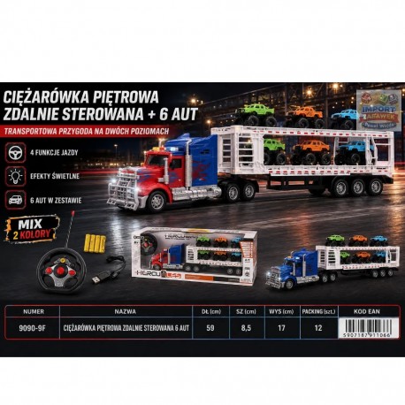 911066 CIĘŻARÓWKA PIĘTROWA ZDALNIE STEROWANA +6 AUT FHTOYS