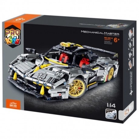 3005581 KLOCKI TECHNICZNE SAMOCHÓD WYŚCIGOWY SZARY PRO KIDS