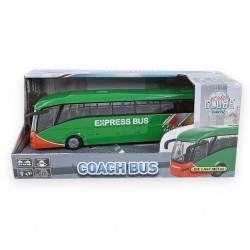 557174 AUTOBUS 18,5CM METAL Z NAPĘDEM ZE ŚWIATŁEM I Z DŹWIĘKIEM HIPO