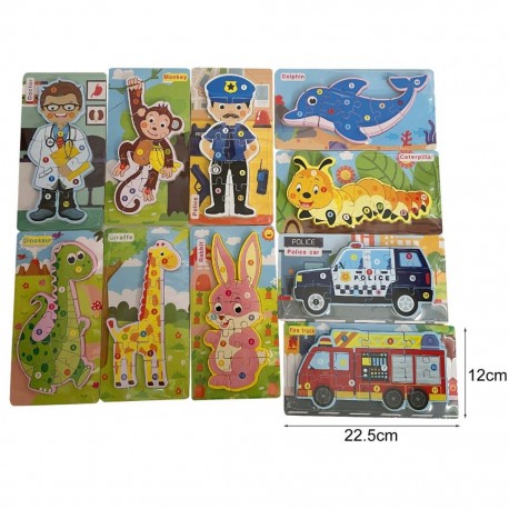 457710 UKŁADANKA PUZZLE DREWNIANE MIX GAZELO