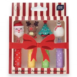 389602 ZAKREŚLACZE Z FIGURKĄ 4 KOL CHRISTMAS&nbsp;INTERDRUK