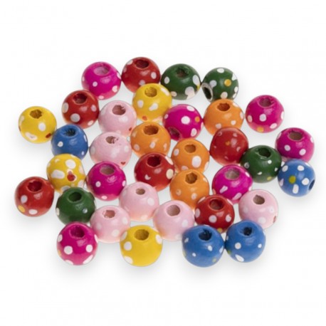 706930 KORALIKI DO NAWLEKANIA DREWNIANE KOLOROWE 10 mm 35 szt. BREWIS
