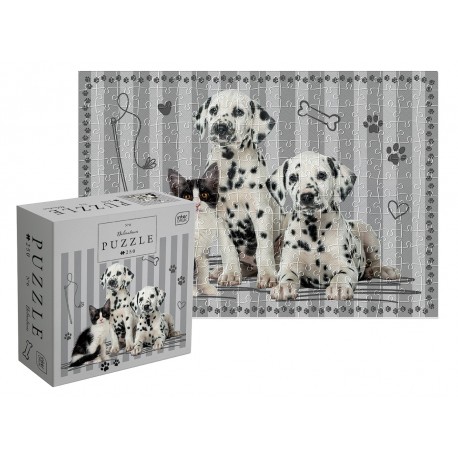 368980 INTERDRUK PUZZLE 250 EL. KIDS 7 DOGS POMARAŃCZOWY