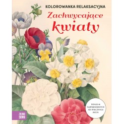 884691 KOLOROWANKA RELAKSACYJNA ZACHWYCAJĄCE KWIATY ZIELONA SOWA