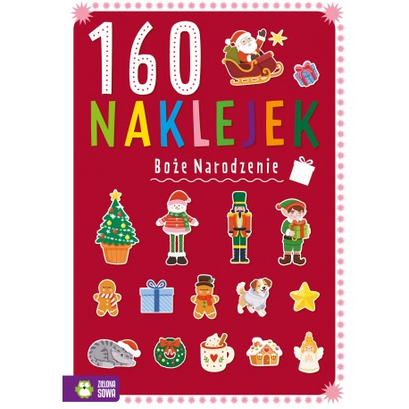 887685 KSIĄŻECZKA 160 NAKLEJEK BOŻE NARODZENIE. ZIELONA SOWA