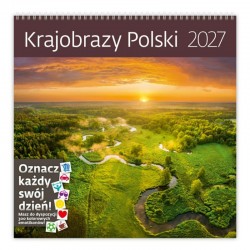 052499 KALENDARZ ŚCIENNY 2027 KRAJOBRAZY POLSKI Z NAKLEJKAMI 30 X 30 CM MARKI NARCISSUS SZTUKA RODZINNA