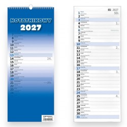 052512 KALENDARZ 2027 NOTATNIKOWY MIESIĘCZNY SLIM SZTUKA RODZINNA