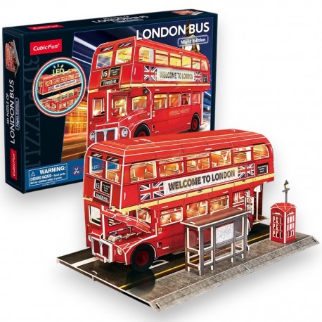 205386 CUBIC FUN PUZZLE 3D LONDYŃSKI AUTOBUS LED DANTE