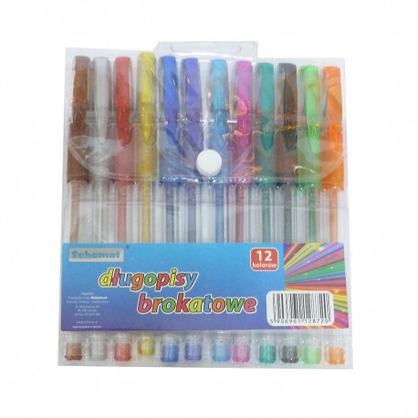 28720 DŁUGOPISY BROKATOWE 12 KOLORÓW
