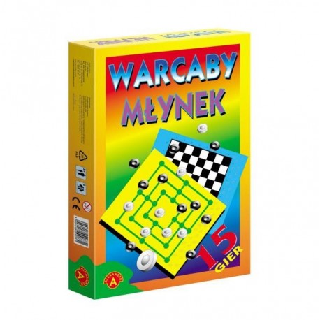 0771 ALEXANDER GRA PLANSZOWA 2w1 WARCABY I MŁYNEK