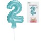 113747 GODAN BALON FOLIOWY NA PATYKU CYFRA 2 BŁĘKITNY GODAN
