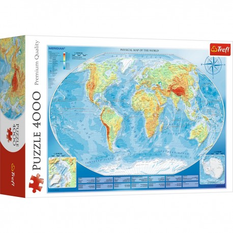 45007 TREFL PUZZLE 4000 EL. WIELKA MAPA FIZYCZNA ŚWIATA
