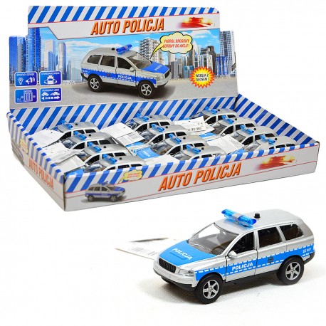 027402 AUTO METAL RADIOWÓZ POLICJA ŚWIATŁO DŹWIĘK NAPĘD RUCHOME ELEMENTY