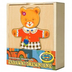 001974 UKŁADANKA PUZZLE DREWNIANE MIŚ