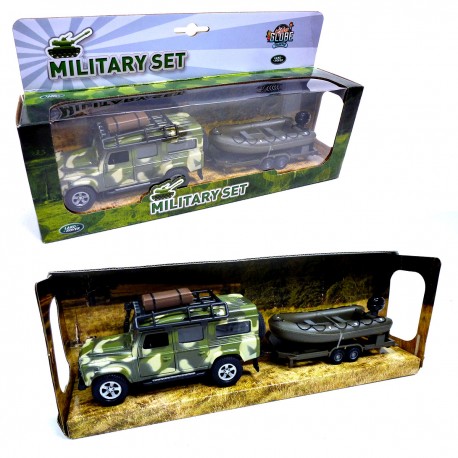 7003413 SAMOCHÓD RATOWNICZY METALOWY Z ŁODZIĄ