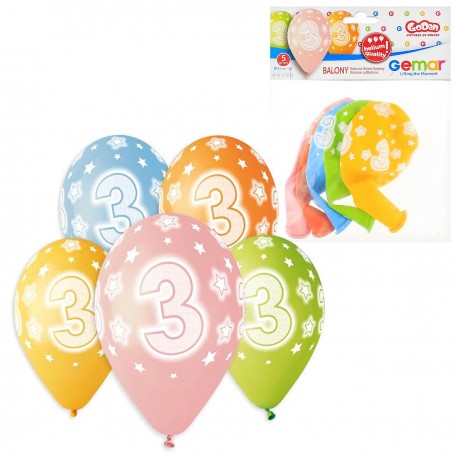 321944 GODAN BALONY HEL CYFRA 3 KOLOROWE 13 CALI