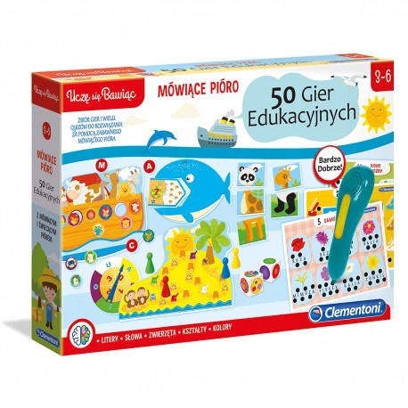 506507 CLEMENTONI MÓWIĄCE PIÓRO UCZĘ SIĘ BAWIĄC 50 GIER