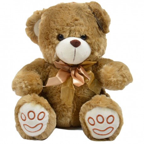 DF3441 MASKOTKA PLUSZOWY MIŚ Z ATŁASOWĄ KOKARDKĄ