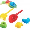 900215 KOMPLET DO PIASKU MINI ŁOPATKA + GRABKI + 3 FOREMKI MARIOINEX