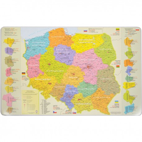 906524 PODKŁADKA POD MYSZ NA BIURKO MAPA POLSKI