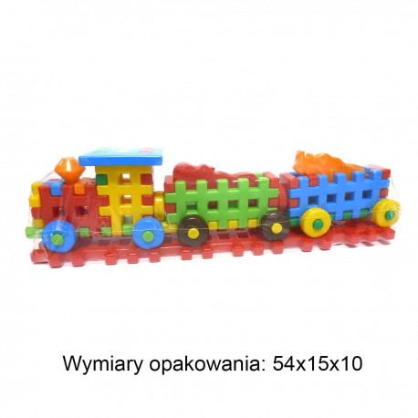 25777 KLOCKI POCIĄG Z WAGONAMI + 2 ZWIERZĘTA KLOCKI WAFLE