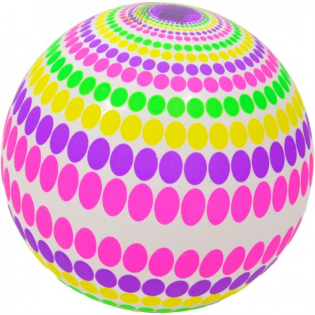 134432 PIŁKA GUMOWA TĘCZOWE KROPKI 23 CM