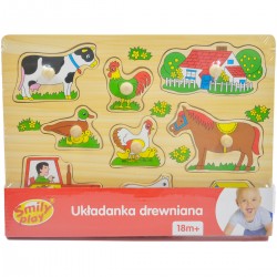 835989 SMILY PLAY UKŁADANKA DREWNIANA ZWIERZĄTA