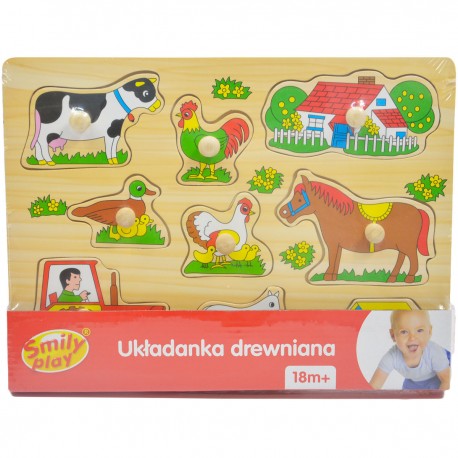 835989 SMILY PLAY UKŁADANKA DREWNIANA ZWIERZĄTA