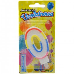 001374 ŚWIECZKA CYFRA 0 URODZINOWA