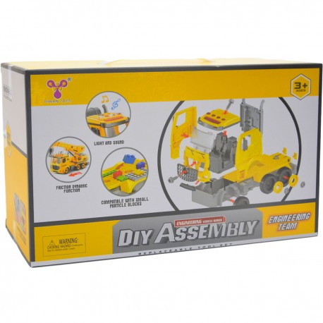 921530 POJAZD BETONIARKA DO SKŁADANIA KLOCKI ŚW DŹ Z NAPĘDEM