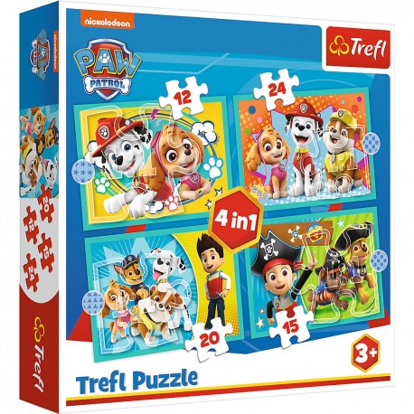 34346 TREFL PUZZLE 4W1 WESOŁA EKIPA PSI PATROL