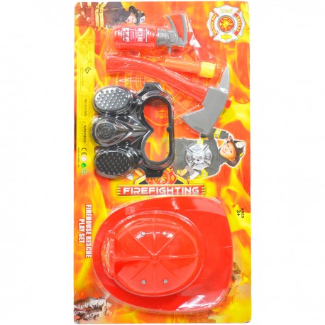 112938 ZESTAW STRAŻAKA KASK SIEKIERA NA BLISTRZE