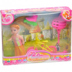 533431 MINI LALKA NA PRZEJAŻDŻCE ROWER ROLKI