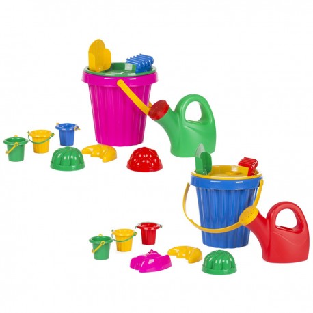 70426 ZESTAW DO PIASKU Z FOREMKAMI LESZKO 10 EL Z KONEWKĄ