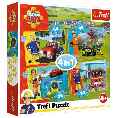 34387 TREFL PUZZLE 4W1 STRAŻAK SAM