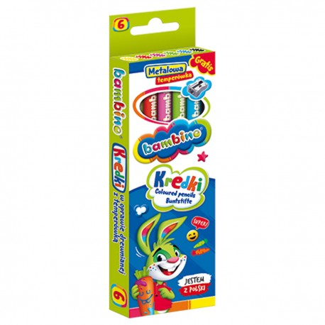 000232 KREDKI BAMBINO 6 KOLORÓW + TEMPERÓWKA