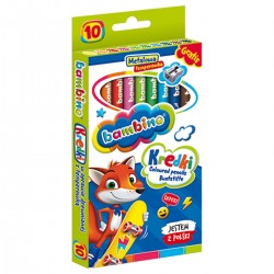 000331 KREDKI BAMBINO DREWNIANE 10 KOLORÓW