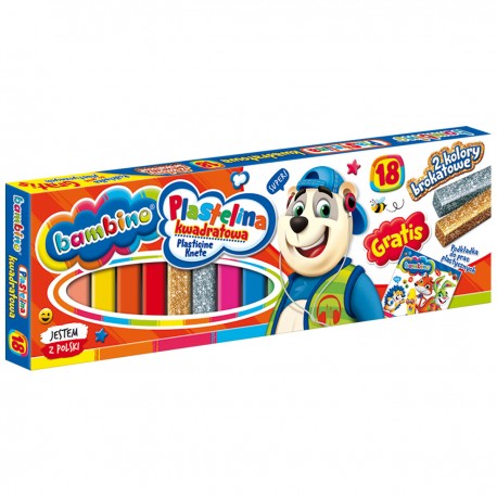 001895 BAMBINO PLASTELINA KWADRATOWA 18 KOLORÓW