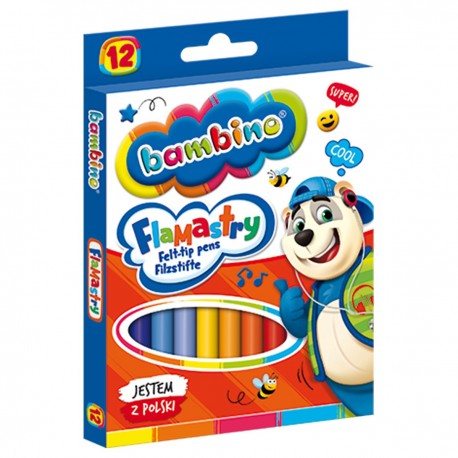 001604 BAMBINO FLAMASTRY 12 KOLORÓW