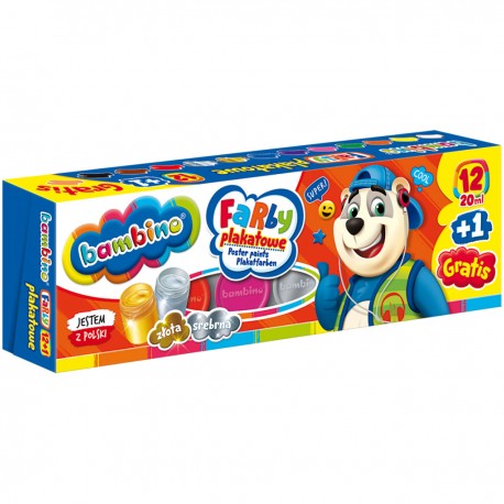 001581 FARBY PLAKATOWE 12 KOLORÓW 20 ML
