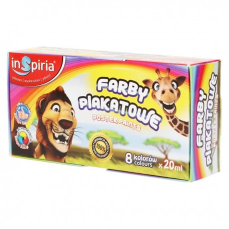 002005 INSPIRIA FARBY PLAKATOWE 8 KOLORÓW