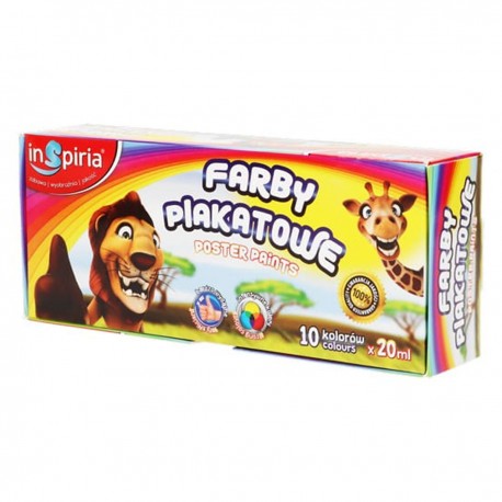 002029 INSPIRIA FARBY PLAKATOWE 10 KOLORÓW