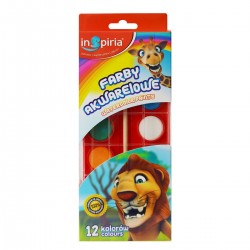 073236 INSPIRIA FARBY AKWARELOWE 12 KOLORÓW