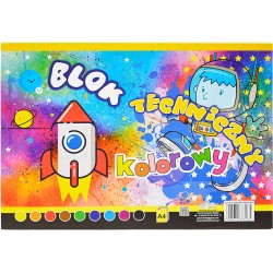 73165 BLOK TECHNICZNY KOLOROWY A4x12