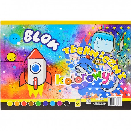 73165 BLOK TECHNICZNY KOLOROWY A4x12