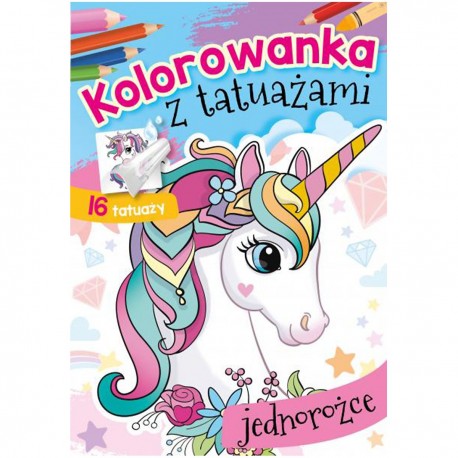 072044 KOLOROWANKA Z TATUAŻAMI JEDNOROŻCE
