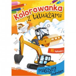 072075 KOLOROWANKA Z TATUAŻAMI MASZYNY BUDOWLANE